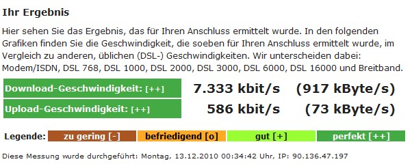 Wieistmeineip-Speedtest